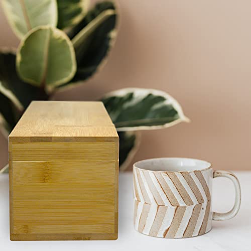 Bamboo Tea Organizer Box Chemical Free Eco (4-Slot Across / Solid Bamboo)