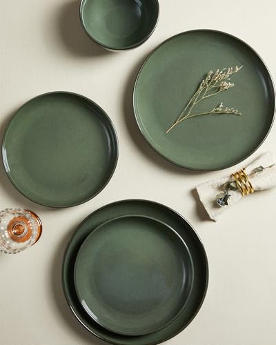 Ceramic Dinnerware Sets for 4 (Moss Green / Set (12pcs))