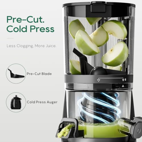 3-in-1 Cold Press Juicer C16, Makes Juice & Sorbet & Nut Milk (Pearl White)