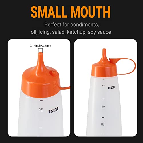 6 Pack 550mI 19 oz Condiment Squeeze Bottles ((14) 19 oz(6pack) Standard Cap)