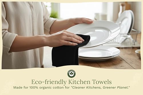 Organic Cotton Black Tea Towels (Black)