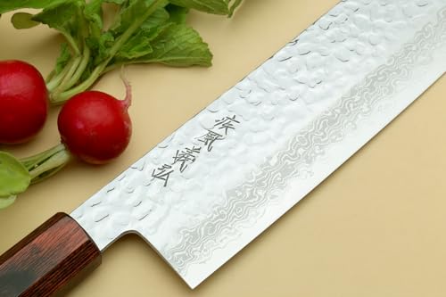 VG10 46 Layers Hammered Damascus Nakiri Japanese Vegetable Knife (6.5" / Rosewood Handle)