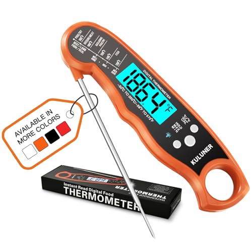 Digital Instant Read Meat Thermometer for Cooking (Orange)