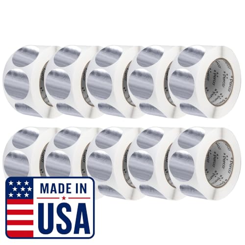 Metallic Silver Perforated Round Circle Dot Sticker 3 (Metallic Silver / 3 Inch)
