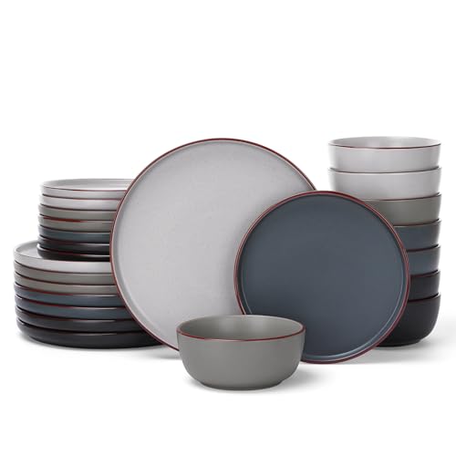 Mercury 24 Piece Stoneware Dinnerware Set (Multicolor / Service for 8 (Standard Dinner Set))