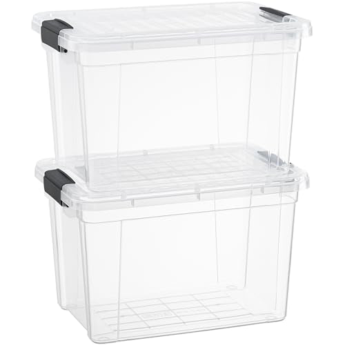 8.7 Quart Clear Plastic Storage Boxes with Lids (8.7 Quart)