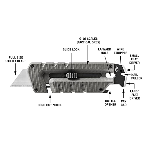 Prybrid Pocket Knife Multitool 8 (Grey G10 no Clip)