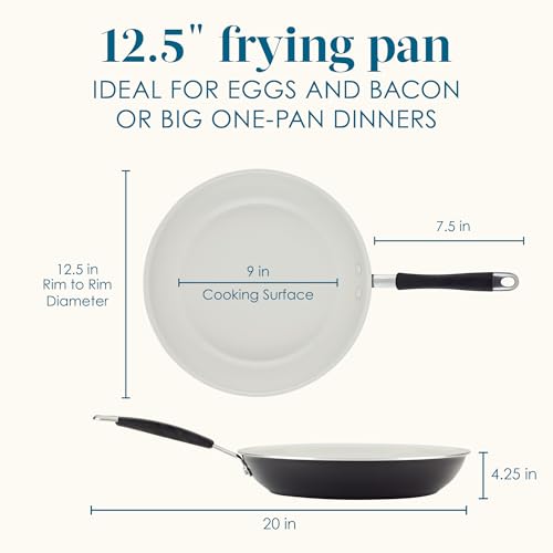 Cucina Ceramic Nonstick Frying Pan (Skillet (12.5") / Peppercorn)