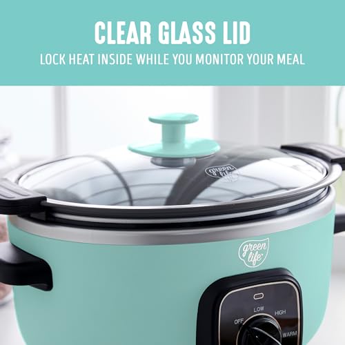 3.5QT Ceramic Nonstick Slow Cooker (Turquoise / 3.5 Quarts)