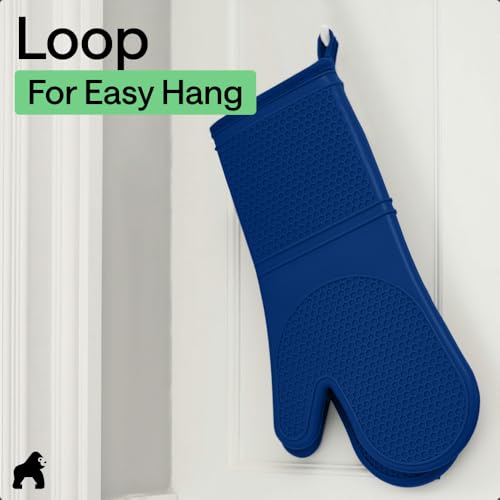 Silicone Oven Mitts (Blue / 12.5" Oven Mitts)