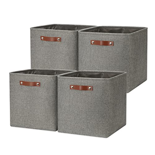 Cube Storage Boxes (Grey / L-13"x 13"x 13")