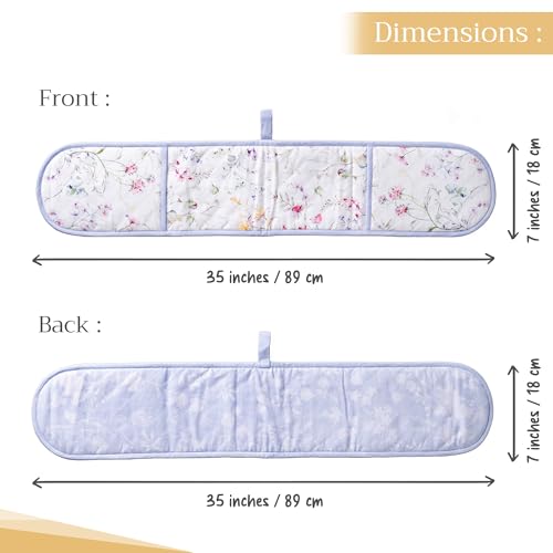Double Oven Mitts 100% Cotton Double Oven Glove (068 - Summer Floral / 7" x 35" (Double Oven Mitt))