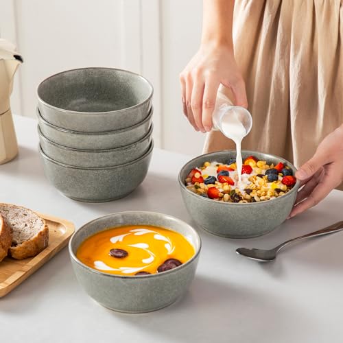 ANYA 24 Pieces Plates and Bowls Set (Stone Gray / 24 Pcs (Service for 6))