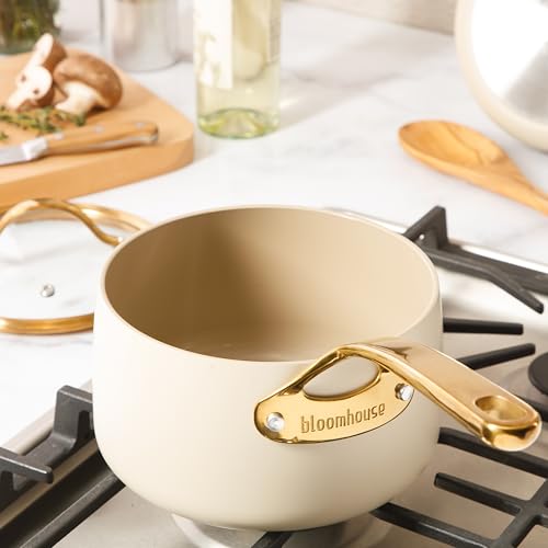 Two Time Oprah's Favorite Things Winner (Almond Cream w/ Gold Handle / Sauce Pan w/ Lid (3-Quart))