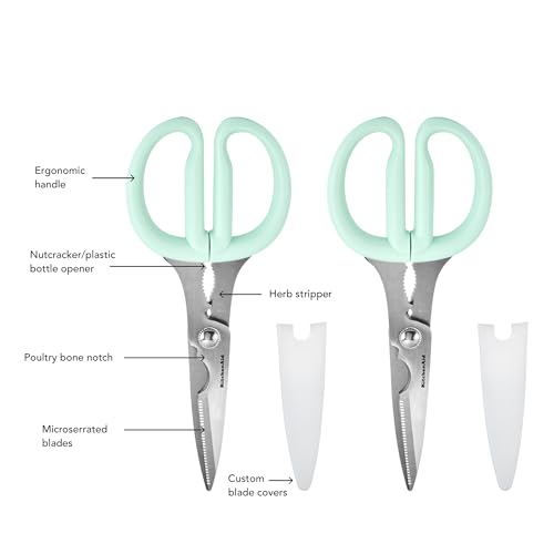 Classic 2 Piece Multipurpose Kitchen Shear Set with Blade Sheath (Spearmint / 2 Pack)