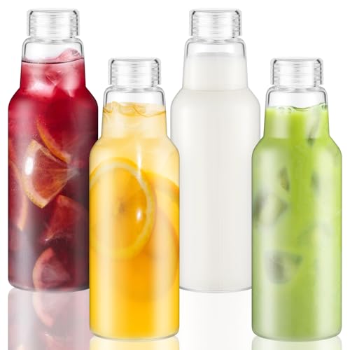 34 Oz Glass Juice Bottles with Lids