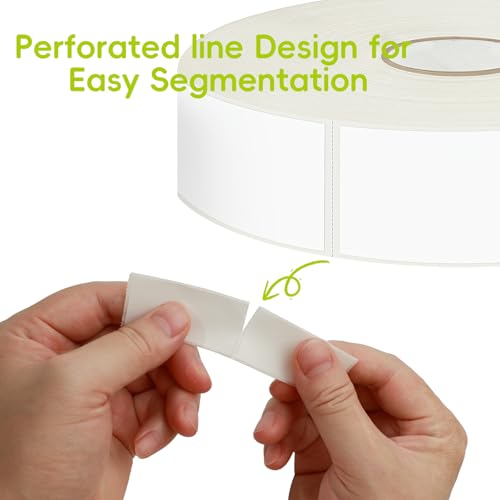 1200 Blank Removable Freezer Labels Water Oil Resistant with Perforation Line for Easy Distribution and Use (1200 Pcs - 1 "x 2")