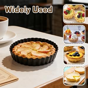 6 Pack 5in Mini Tart Pans with Removable Bottom for Baking