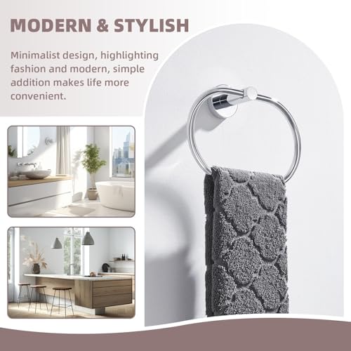 Bathroom Towel Ring Chrome (Oval - Chrome)