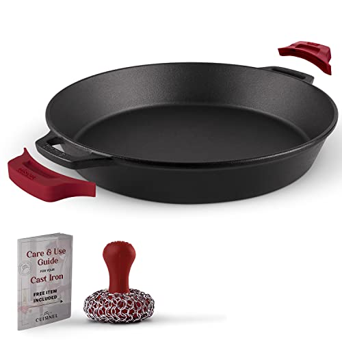 Cast Iron Skillet + Chainmail Scrubber (Dual Handle Skillet / 15")