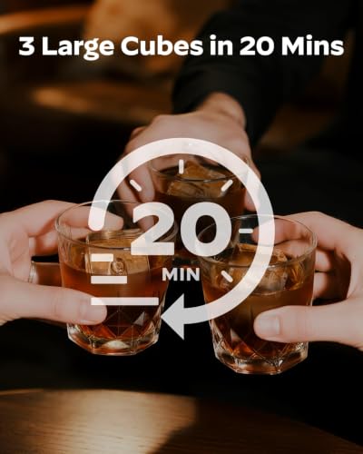 Clear Ice Cube Maker Countertop (Elegant Black / Cube Ice Maker)