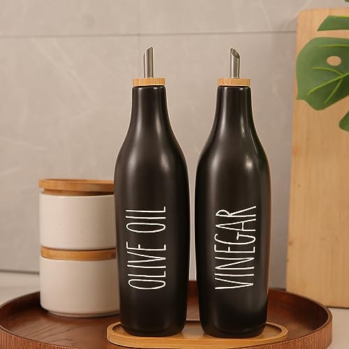 Olive Oil and Vinegar Dispenser Set (Print-Black&Tary)