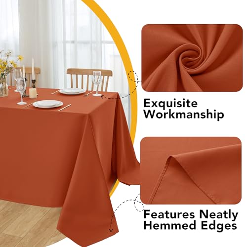 10 Pack Rust Tablecloths for Rectangle Tables (Rust / 60x120 In, 10 Pack)