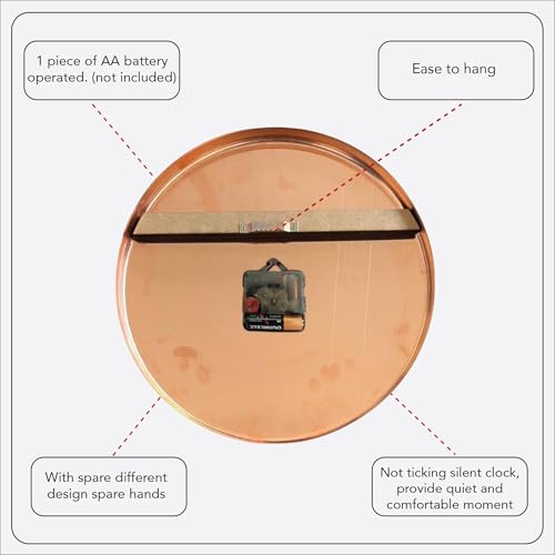Handmade Pure Copper Wall Clock for Home Decoration (Rusty Landscape / 17.7)