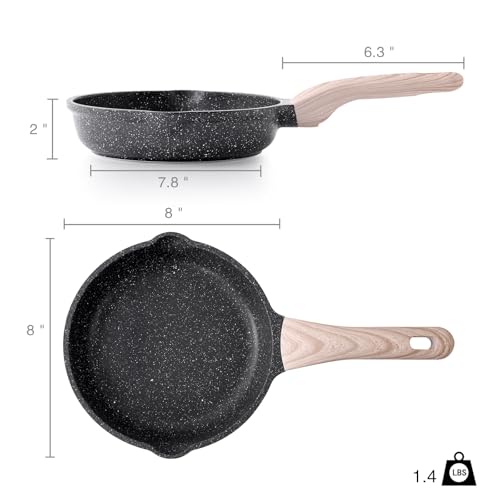 Non Stick Frying Pan Skillet (Classic Granite / 8 Inch)