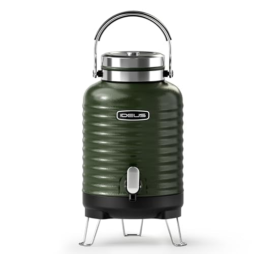 Insulated Beverage Dispenser 1.4gal (Green for camping / 179.2 Ounces)