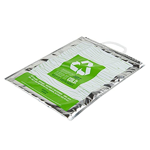 Green And Silver Plastic Thermal Bag (11.75")