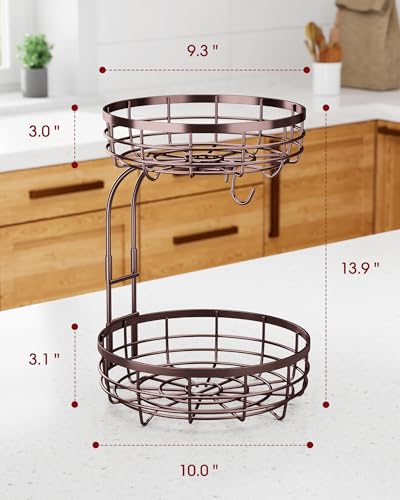 Fruit Basket for Kitchen Counter (Brown / 2 Tier Standard)
