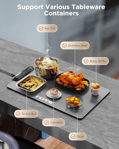 Food Warming Mat (Grey / XL Large: 24“x16")