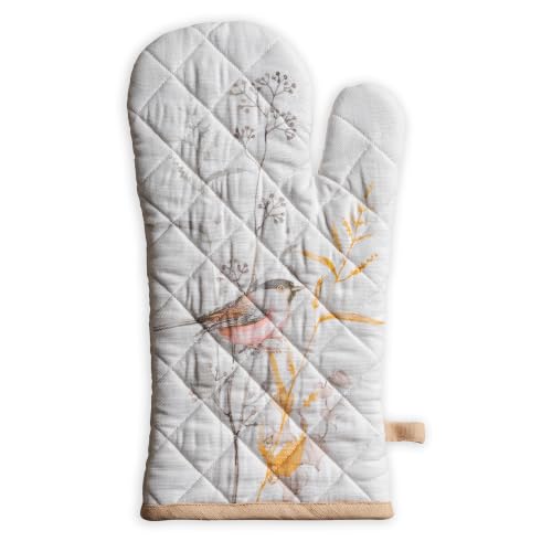 Maison d'Hermine Oven Gloves 100% Cotton Oven Mitt (088 - Meadow Florals - Beige / 7.5" x 13" (Oven Mitt))