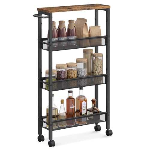 4 Tier Slim Rolling Storage cart with Wheels