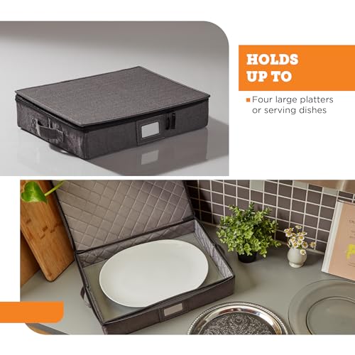 Hard Shell Platter Storage Container (Gray / 1 Piece Hard Shell Platter Storage Case)