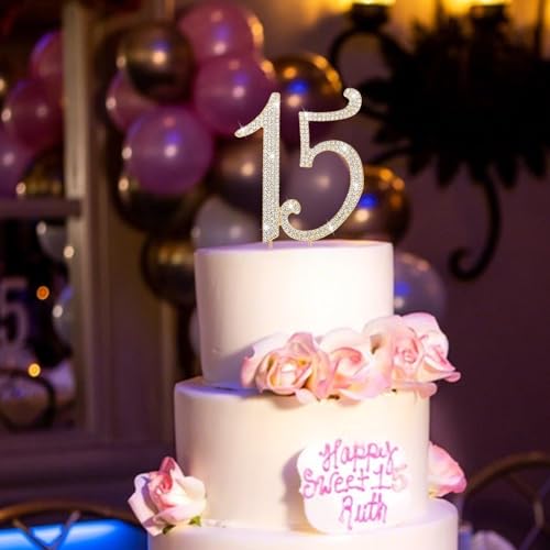 15 Cake Topper with Rhinestones (15)