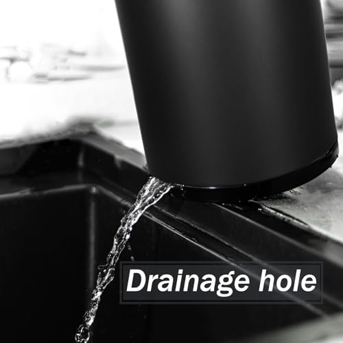 Kitchen Utensil Holder for Countertop 360° Rotating Utensil Caddy Extra Large Utensil Crock Cooking Utensil Holder for Kitchen Counter (Black)