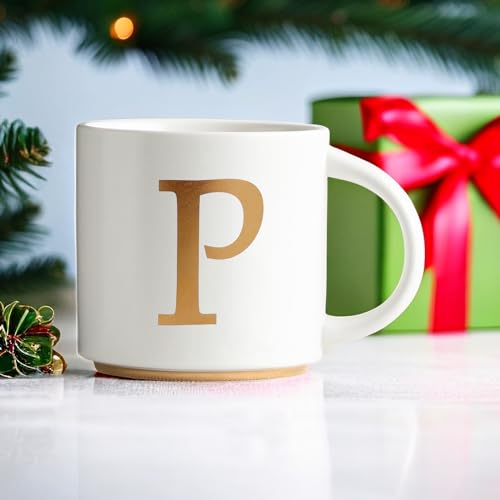 Monogram Ceramic Mugs (gold-P)