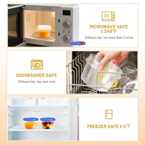 6 Pack Freezer Containers with Screw On Lids 16 Oz (16oz-6pack)
