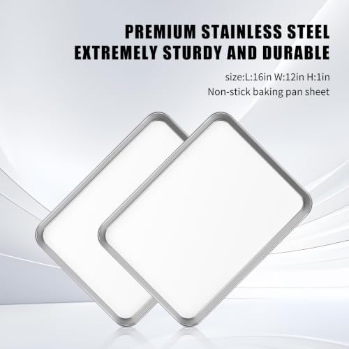 Commercial Grade Heavy Duty Baking Sheets Set of 2 (17.5X13X1in)