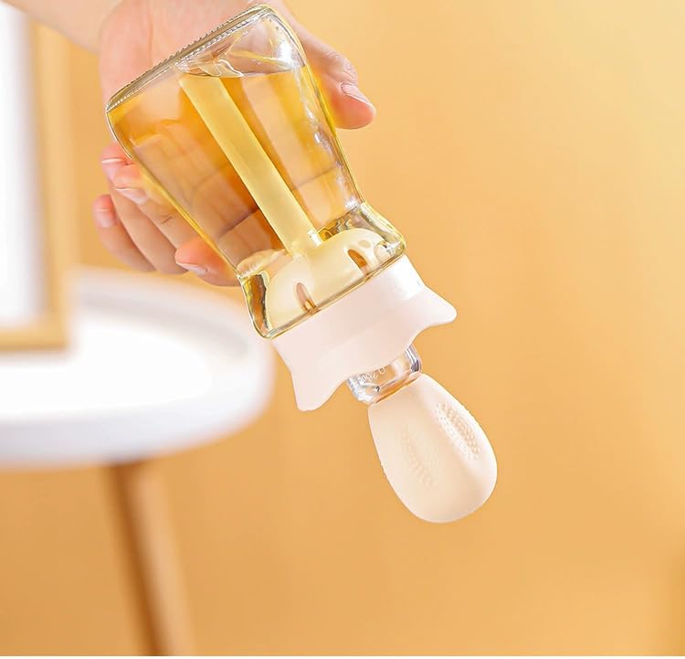 Oil Dispenser with Brush (Cream White-2pcs)