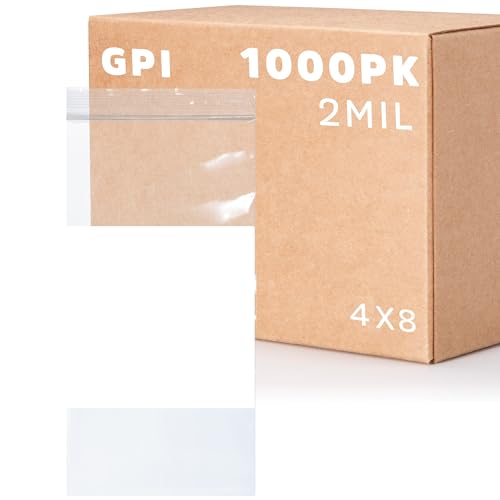 1000 Count 4" x 8" Zip Bags