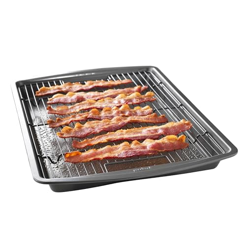 15” x 10.5” Nonstick Carbon Steel Baking Pan & Raised Wire Rack