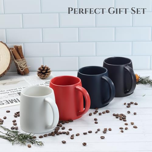 14 oz Ceramic Coffee Mug with Lid (Black)