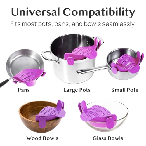Snap N Strain Pot and Pasta Strainer (Purple)
