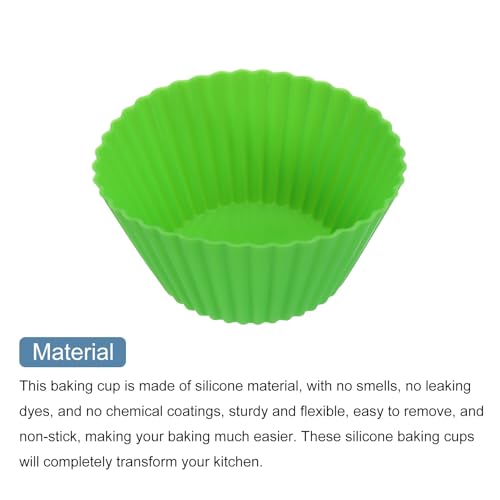 12Pcs Silicone Cupcake Liners (Grass Green / 2.8")