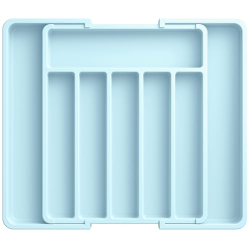 Silverware Drawer Organizer (Large / Blue)