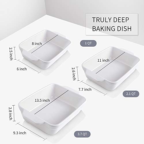 Bakeware Set Ceramic Baking Dish Set (White)