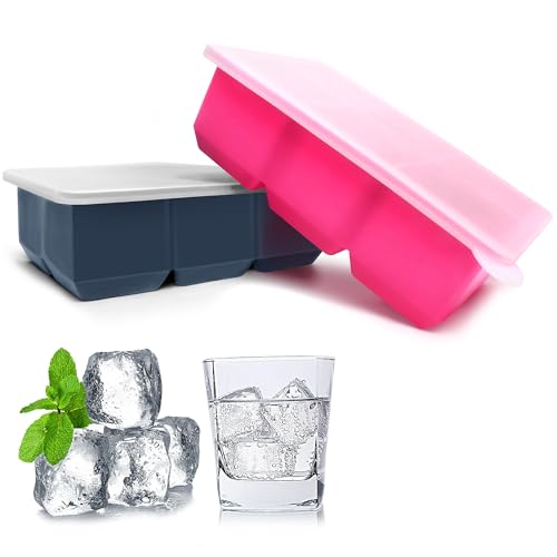 Silicone Ice Cube Trays (Dark Gray and Rose)